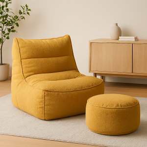 Puff moderno con ottoman en tela corderoy